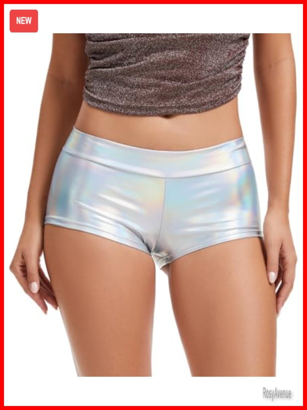 Metallic Booty Shorts Shiny Low Rise Boy Shorts Rave Festival Dance
